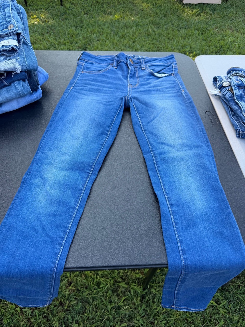 American Eagle Outfitters Bright Blue Straight Leg Jeans